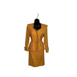 Vintage 1980’s Bill Blass Marigold 2 Pc Textured Skirt Set -